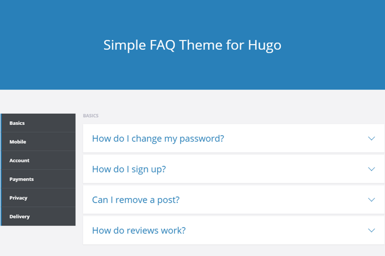 Hugo FAQ Theme