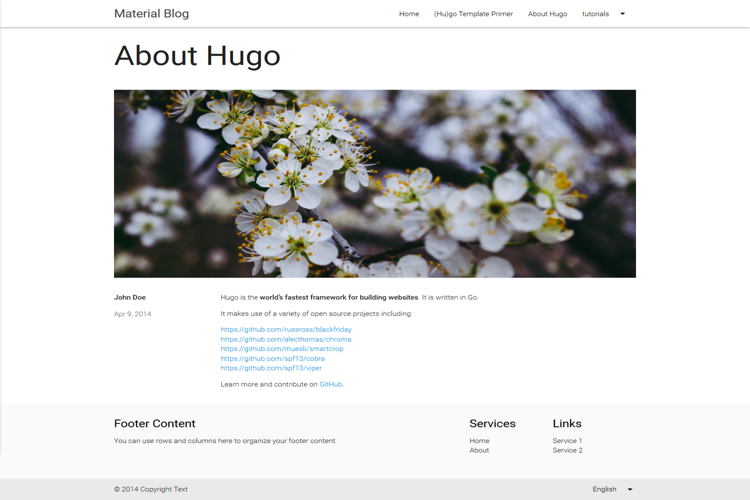 Hugo Material Blog