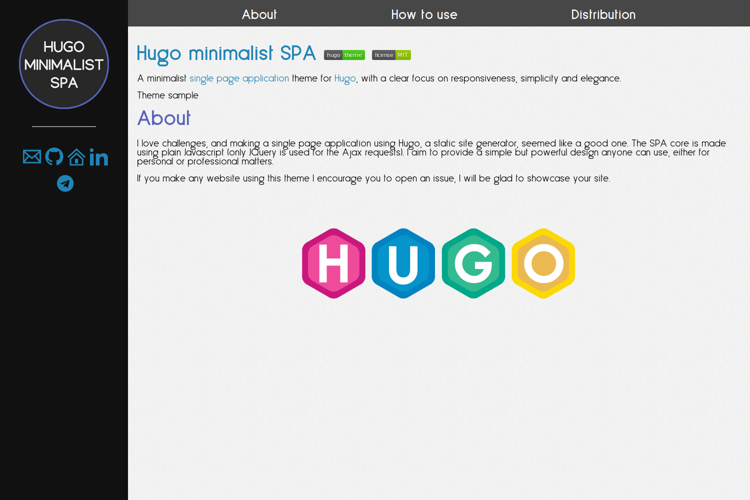 Hugo minimalist SPA